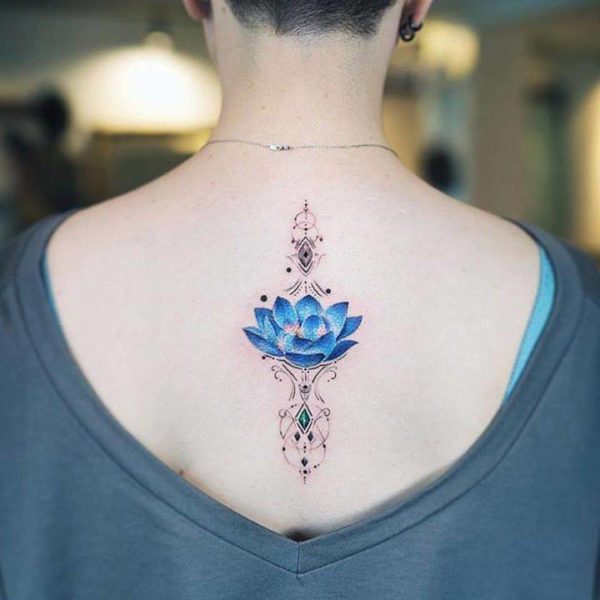 Blue Lotus Flower Tattoo design